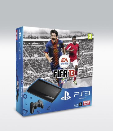Sony Playstation 3 Console 12 GB Super Slim incl. Fifa 13 and 2 Dualshock 3 Controller Black