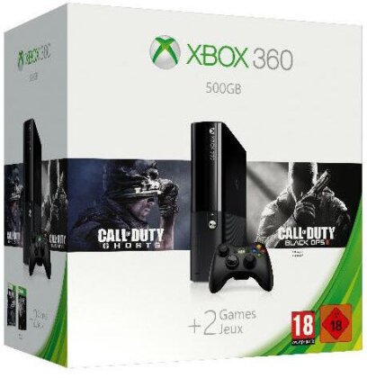 XBOX 360 Console 500 GB inkl. CoD Ghosts & CoD Black Ops 2