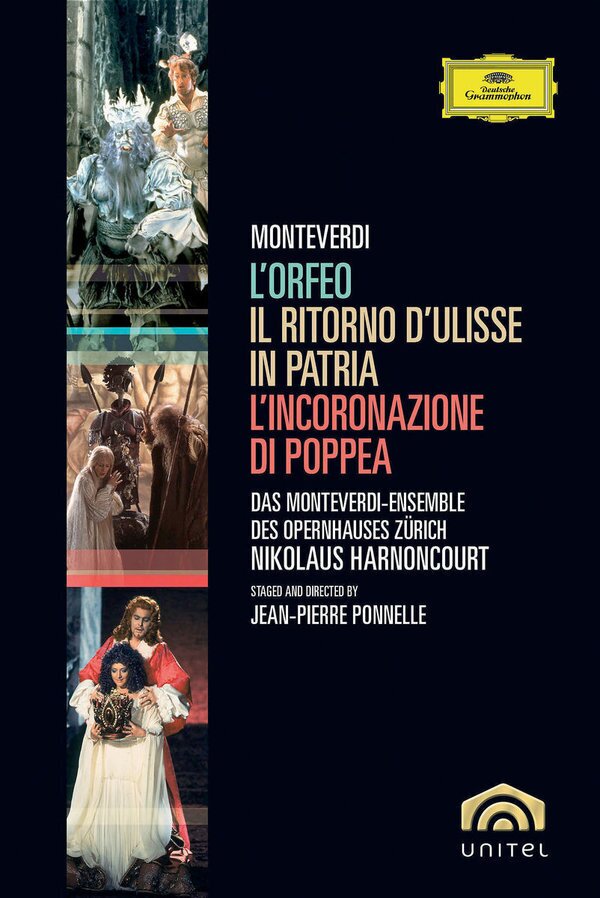 Opernhaus Zürich, Nikolaus Harnoncourt & Philippe Huttenlocher - Monteverdi Deutsche Grammophon, Unitel Classica, Coffret, 5 DVD