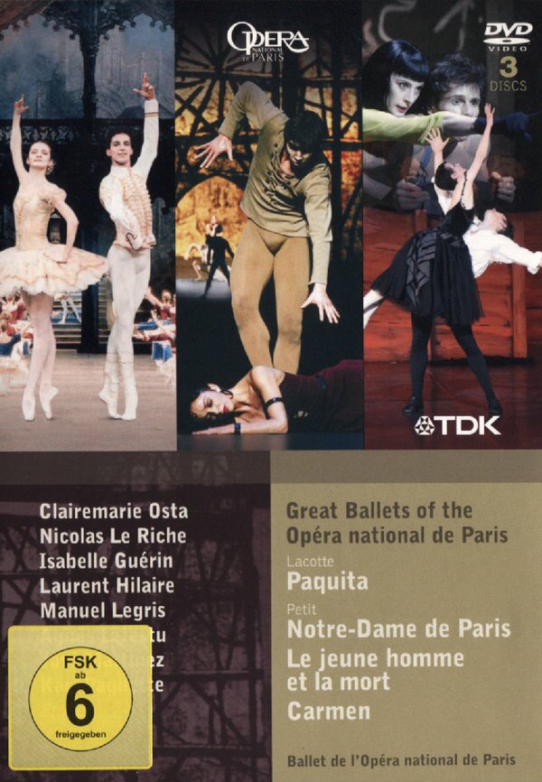 Opera Orchestra & Ballet National De Paris & Orchestre Colonne - Great Ballets of the Opera National de Paris TDK, 3 DVDs