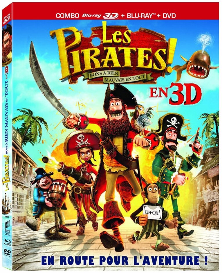 Les Pirates! - Bons à rien, mauvais en tout (2012) Blu-ray 3D + Blu-ray + DVD