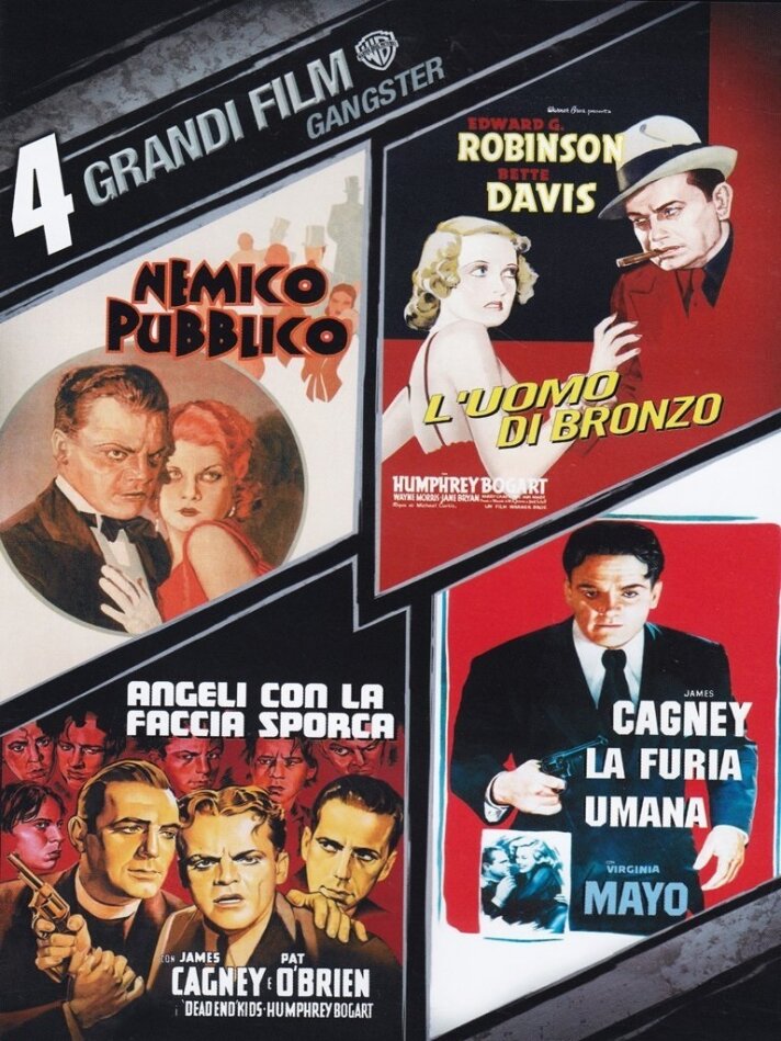 4 Grandi Film - Gangsters - Nemico Pubblico / L'Uomo di Bronzo / Angeli con la Faccia Sporca / ... n/b, 4 DVD