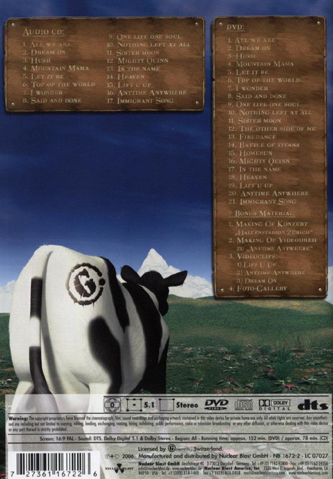 Gotthard - Made in Switzerland - Live in Zürich DVD + CD - German