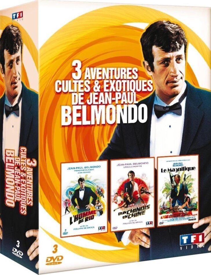 3 films cultes de Belmondo - Les tribulations d`un chinois en Chine / L`homme de Rio / Le magnifique