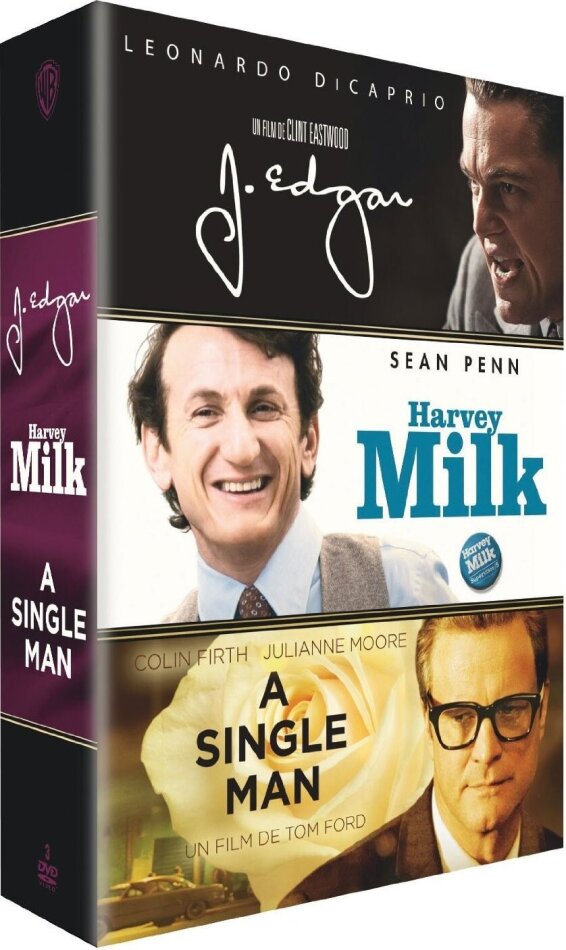 J. Edgar / Harvey Milk / A Single Man 3 DVD