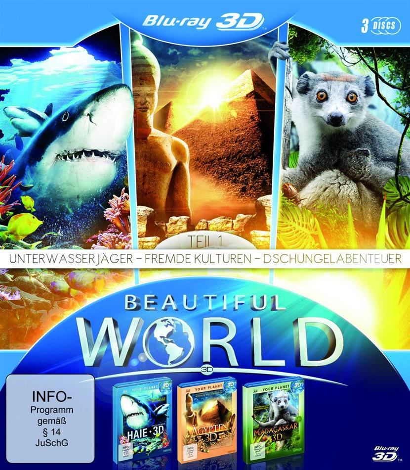 Beautiful World in - Unterwasserjäger / Fremde Kulturen / Dschungelabenteuer - Teil 1 3 Blu-rays