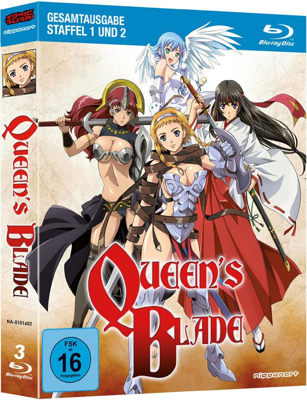Queen's Blade - Gesamtausgabe Staffel 1 + 2 3 Blu-rays