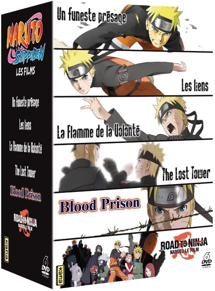 Naruto Shippuden - Les films - Un funeste présage / Les liens / La flamme de la volonté / The Lost Tower / Blood Prison / Road to Ninja 6 DVD