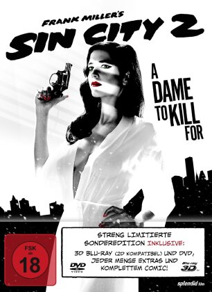 Sin City 2 - A Dame to Kill for (2014) (Limited Edition, Mediabook, Uncut, Blu-ray 3D (+2D) + DVD)