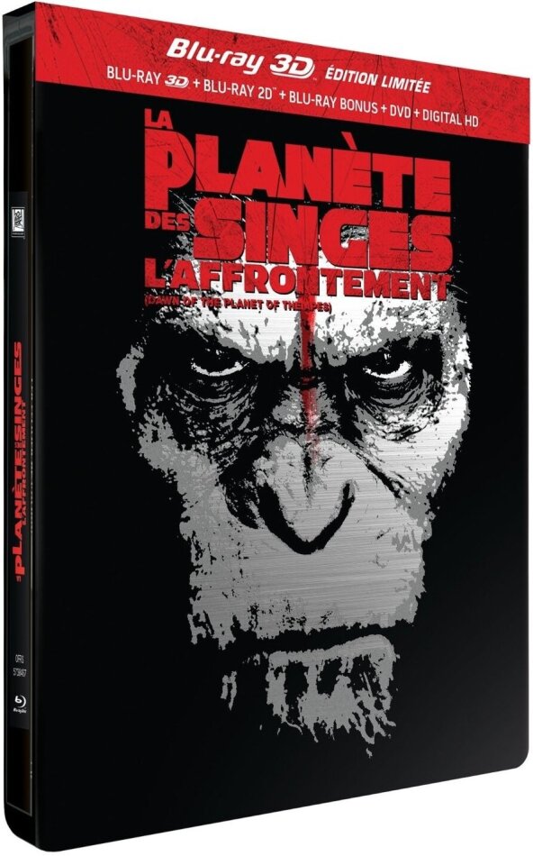 La Planète des Singes - L'affrontement (2014) Édition Limitée, Steelbook, Blu-ray 3D + Blu-ray + DVD