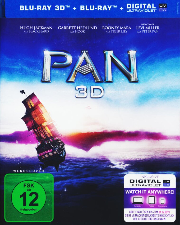 Pan (2015) Blu-ray 3D + Blu-ray