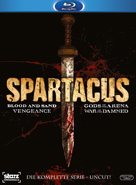 Spartacus - Blood and Sand / Gods of the Arena / Vengeance / War of the Damned - Die komplette Serie Uncut, 15 Blu-rays