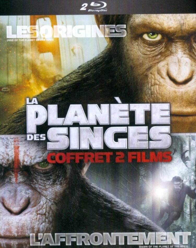 La planète des singes - Les origines (2011) / La planète des singes - L'affrontement (2014) 2 Blu-rays