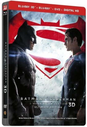 Batman v Superman - L&rsquo;Aube de la Justice (2016) (Version Cin&eacute;ma, Version Longue, Steelbook, &Eacute;dition Ultime, Blu-ray 3D + Blu-ray + DVD)