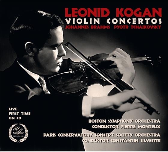 Johannes Brahms (1833-1897), Peter Iljitsch Tschaikowsky (1840-1893), Pierre Monteux, Constantin Silvestri (1913-1969), … - Violin Concertos