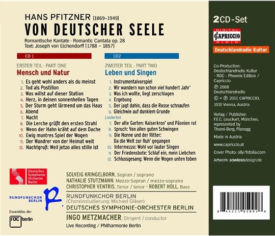 Hans Erich Pfitzner (1869-1949), Ingo Metzmacher, Solveig Kringelborn, Nathalie Stutzmann, Christopher Ventris, … - Von Deutscher Seele 2 CDs