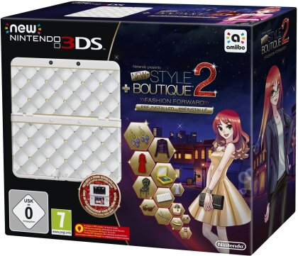 New 3DS Console White + Styleboutique 2 + Coverplate