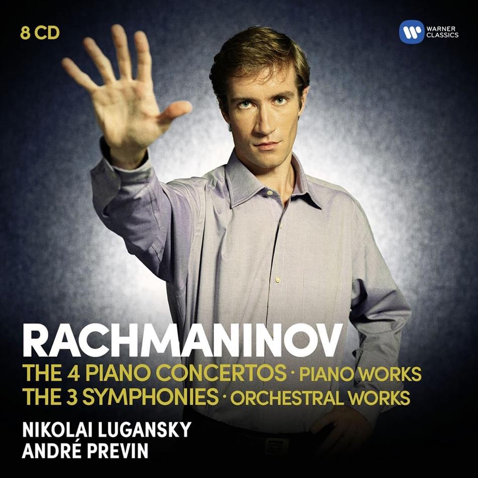 Sakari Oramo, André Previn (*1929), Alexandre Kniazev & Nikolai Lugansky - Piano Concertos, Rhapsodies on Themes, Prélude op.23, Cello Sonata, Symphonies 1,2,3 8 CDs
