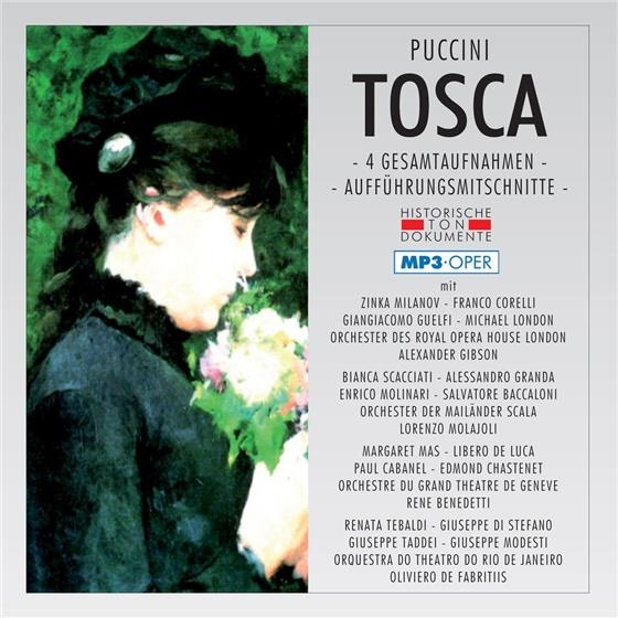 Giacomo Puccini (1858-1924), Alexander Gibson, Molajoli Lorenzo / Capsir / Scala Milano, Lorenzo Molajoli, … - Tosca (MP3) - 4 Gesamtaufnahmen 2 CDs