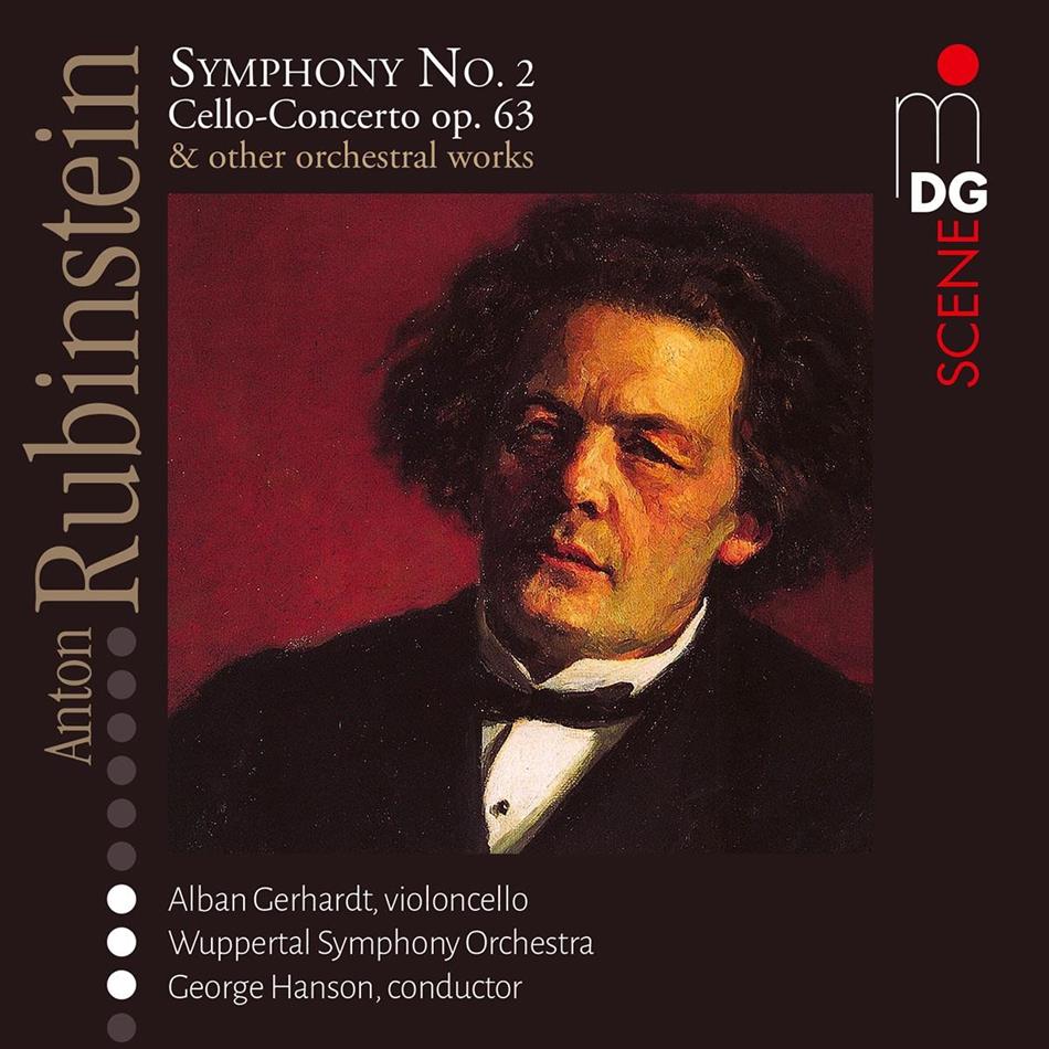 Anton Rubinstein (1829-1894), George Hanson, Alban Gerhardt & Wuppertal Symphony Orchestra, - Symphony Nr.2 / Cello-Concerto op. 63 & Other Orchestral Works 2 CD