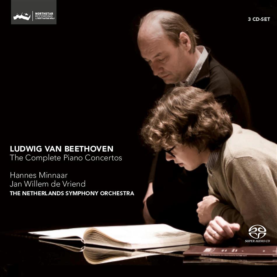 Hannes Minnaar, Ludwig van Beethoven (1770-1827), Jan Willem de Vriend & Netherlands Symphony Orchestra - Complete Piano Concertos - Sämtliche Klavierkonzerte 3 Hybrid SACDs