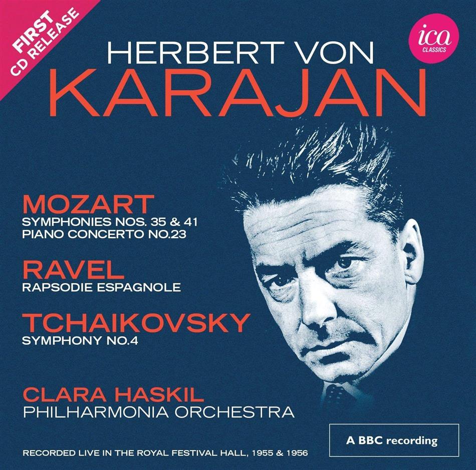 Clara Haskil, Wolfgang Amadeus Mozart (1756-1791), Maurice Ravel (1875-1937), Peter Iljitsch Tschaikowsky (1840-1893) & Herbert von Karajan - Sinfonien & Orchesterwerk 2 CDs