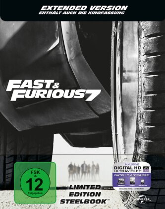Fast & Furious 7 (2015) (Extended Edition, Versione Cinema, Edizione Limitata, Steelbook)