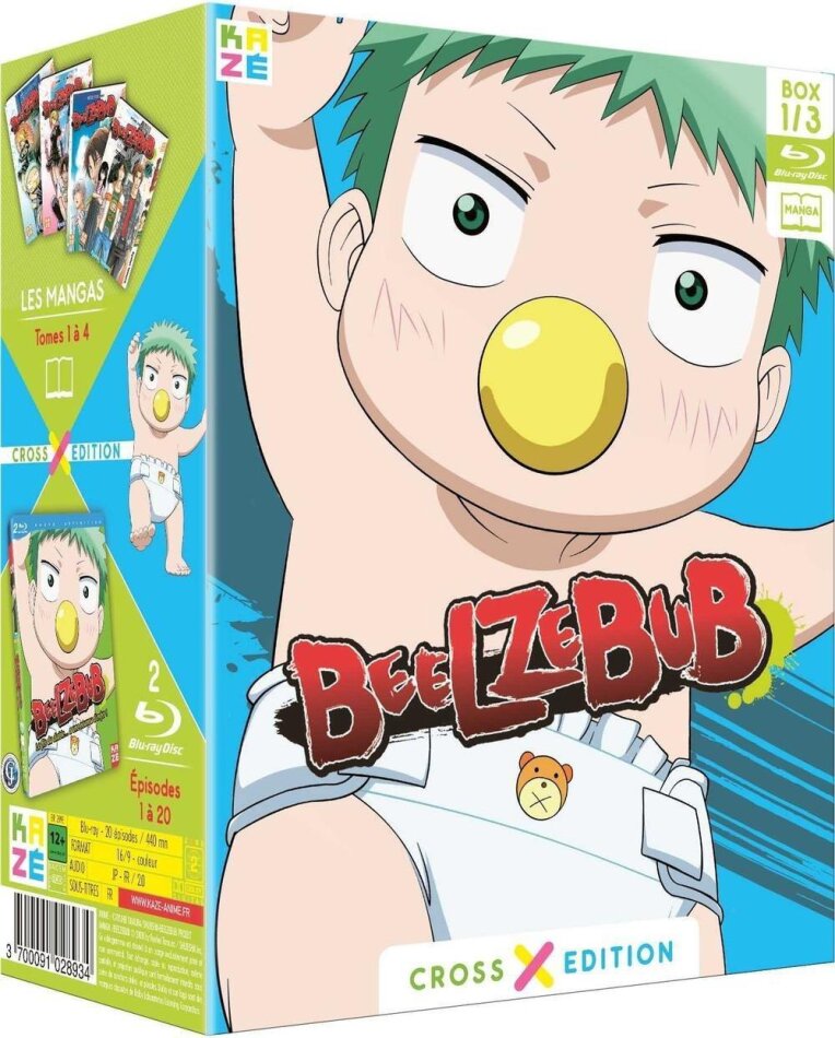 Beelzebub Box Vol. 1 (+ 4 Mangas) - Épisodes 1-20 Cross Edition, 2 Blu-rays
