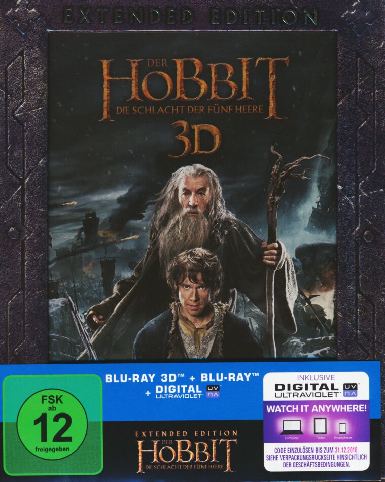 Der Hobbit 3 - Die Schlacht der fünf Heere (2014) Extended Edition, 2 Blu-ray 3D + 3 Blu-rays