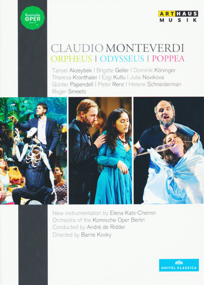 Komische Oper Berlin & André de Ridder - Monteverdi - Orpheus / Odysseus / Poppea Arthaus Musik, 5 DVDs