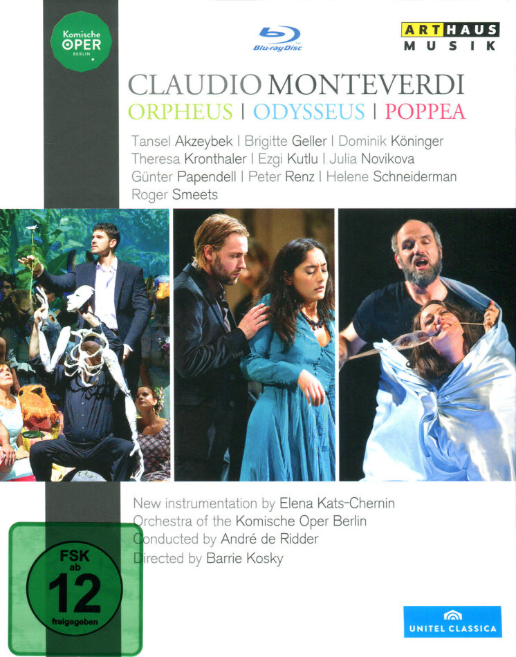 Komische Oper Berlin & André de Ridder - Monteverdi - Orpheus / Odysseus / Poppea Arthaus Musik, 3 Blu-rays