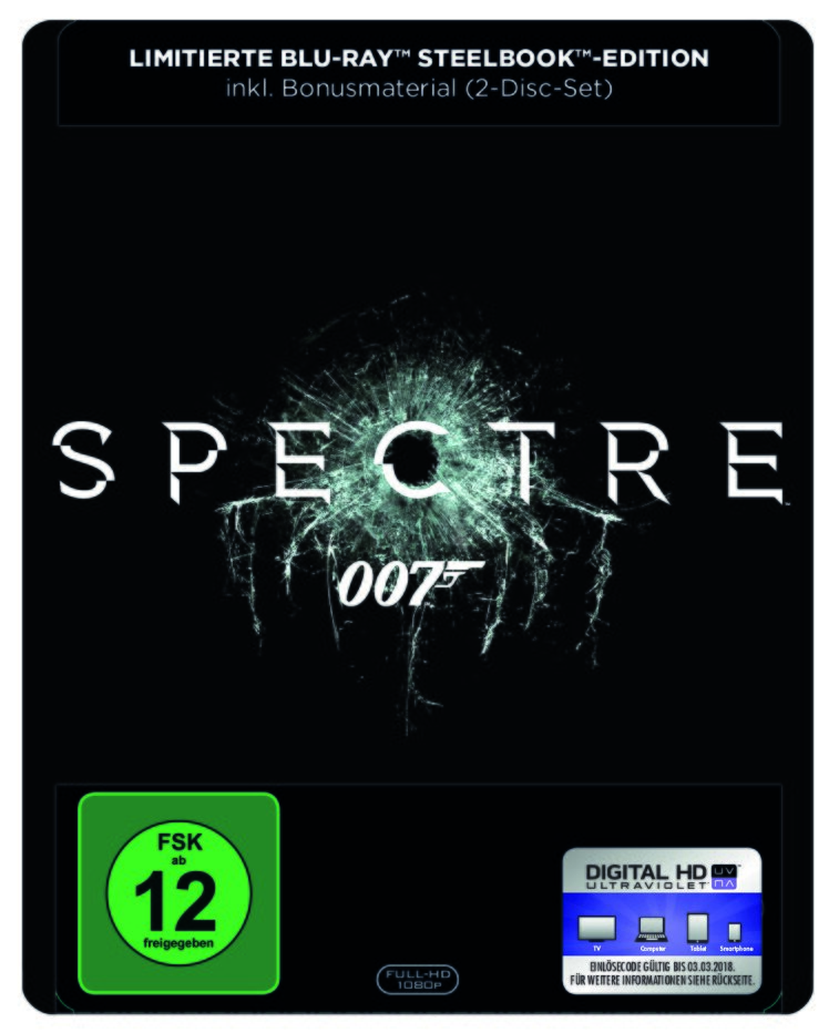 James Bond: Spectre (2015) Limited Edition, Steelbook, Blu-ray + DVD