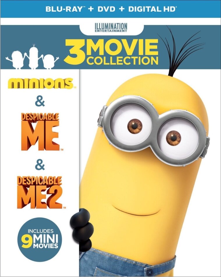 Minions / Despicable Me / Despicable Me 2 3 Movie Collection, 3 Blu-ray + 3 DVD
