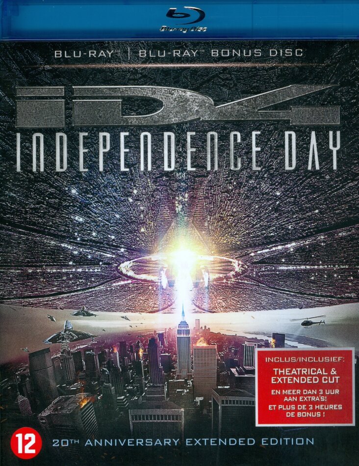 Independence Day (1996) Extended Cut, Édition 20ème Anniversaire, Version Cinéma, 2 Blu-ray