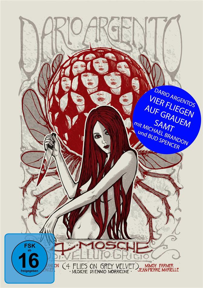 Vier Fliegen auf grauem Samt (1971) Limited Edition, Uncut, Mediabook, Blu-ray + 2 DVDs