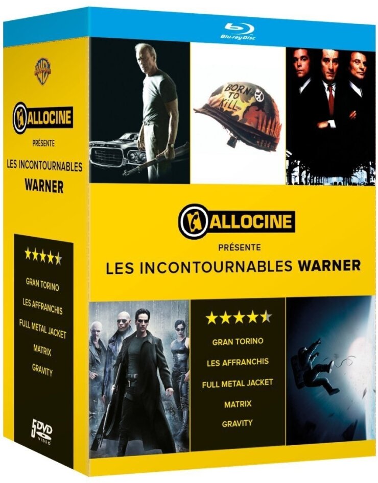 Allociné présente les Incontournables Warner - Full Metal Jacket / Gravity / Gran Torino / Les affranchis / Matrix 5 Blu-ray