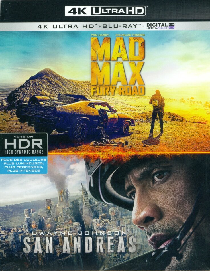 Mad Max - Fury Road / San Andreas 2 4K Ultra HDs + 2 Blu-ray