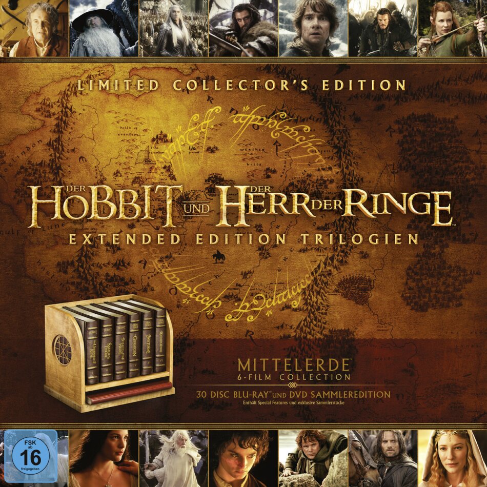 Der Hobbit + Der Herr der Ringe Extended Edition, Collector's Edition Limitata, 30 Blu-ray