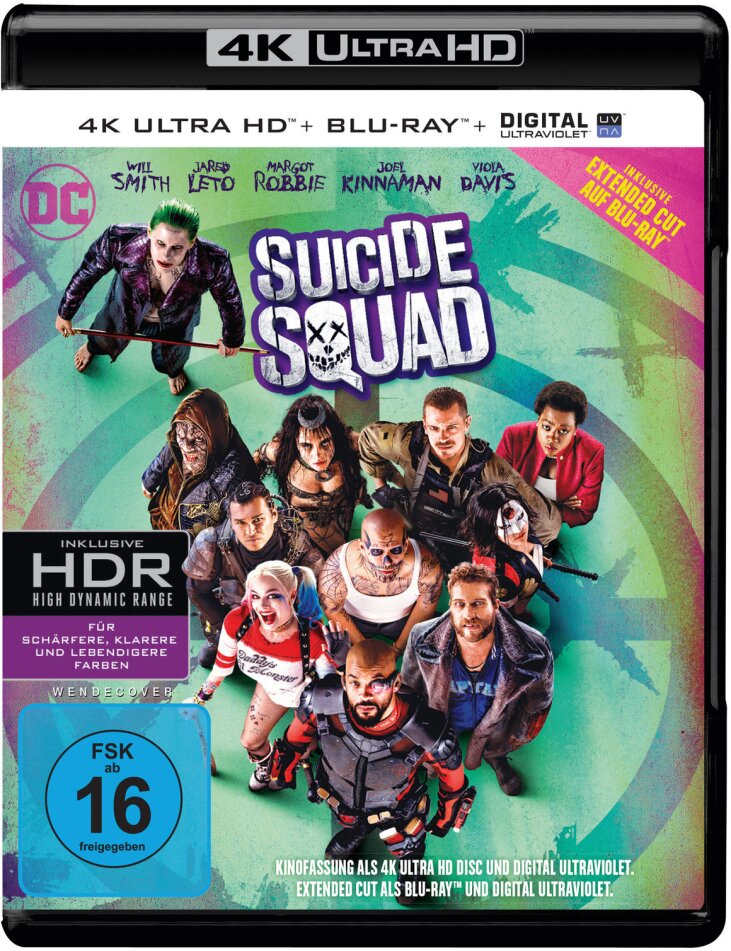Suicide Squad (2016) Extended Cut, Kinoversion, 4K Ultra HD + Blu-ray