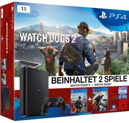 Sony PlayStation 4 Slim 1TB + Watch Dogs 2 Bundle