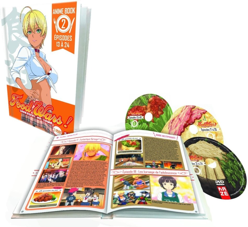 Food Wars! - Shokugeki no Soma - Vol. 2: Saison 1 - Partie 2/2 Anime Book Edition, 3 DVD
