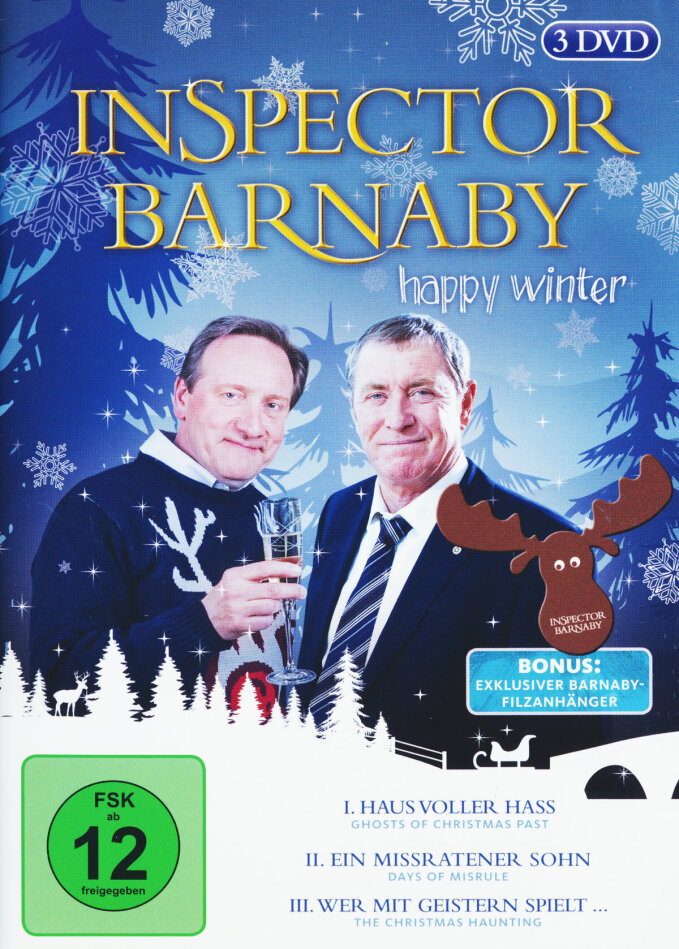 Inspector Barnaby - Happy Winter mit Barnaby-Filzanhänger, 3 DVDs