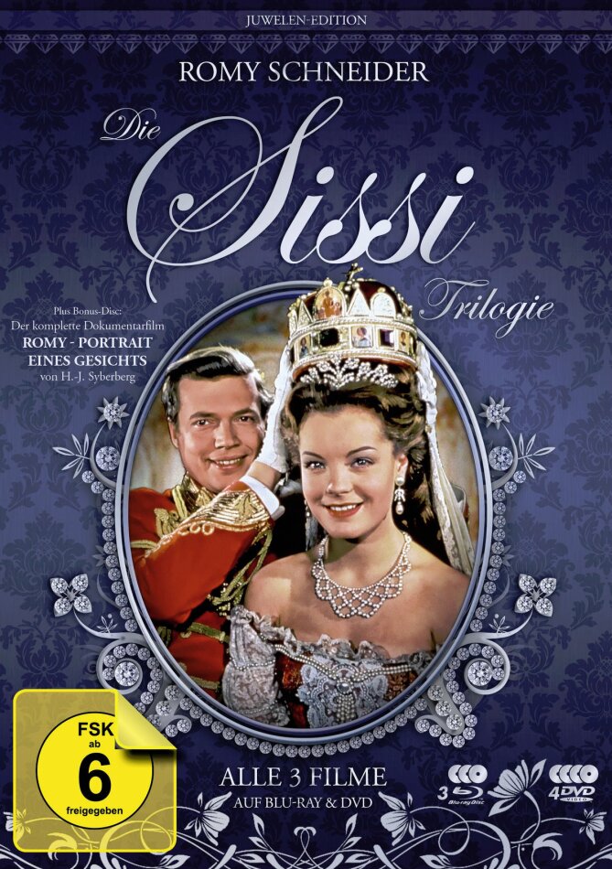 Die Sissi Trilogie Juwelen-Edition, Filmjuwelen, Restored, 3 Blu-rays + 4 DVDs