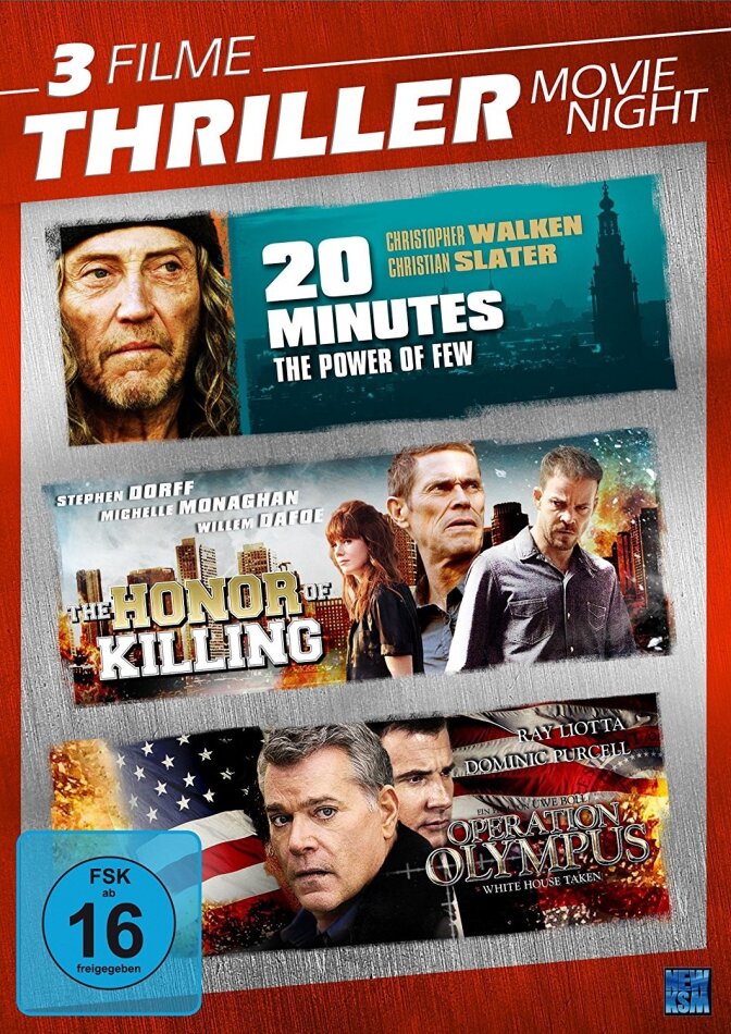 Thriller Movie Night - 20 Minutes - The Power of Few / The Honor of Killing / Operation Olympus 3 DVDs