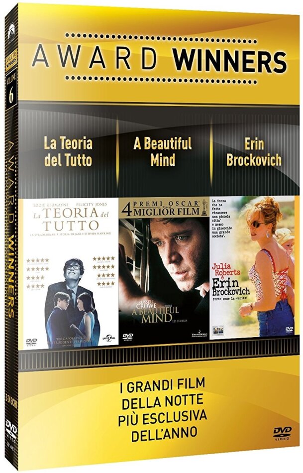 Award Winners - Volume 6 - La teoria del tutto / A Beautiful Mind / Erin Brockovich 3 DVD