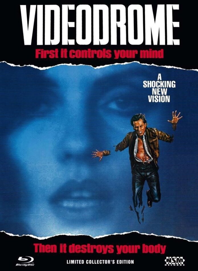 Videodrome (1983) Cover A, Édition Collector, Director's Cut, Version Cinéma, Édition Limitée, Mediabook, Uncut, Unrated, Blu-ray + DVD
