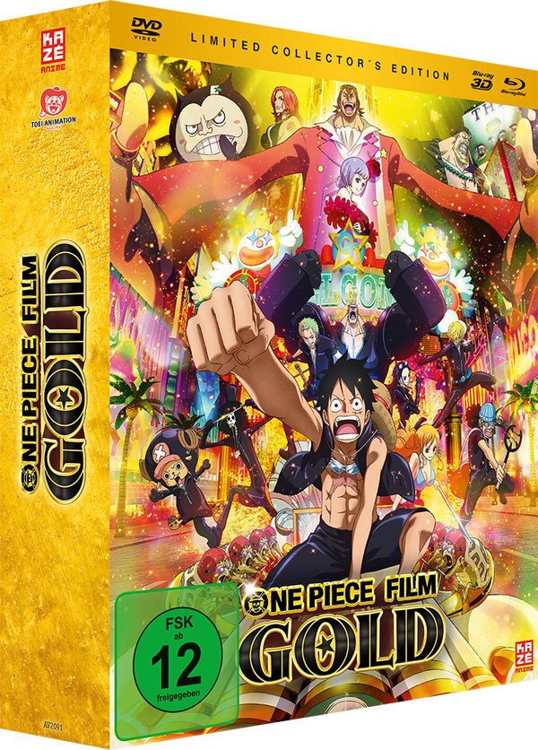 One Piece - Der 12. Film - Gold (2016) Limited Collector's Edition, Blu-ray 3D + Blu-ray + DVD