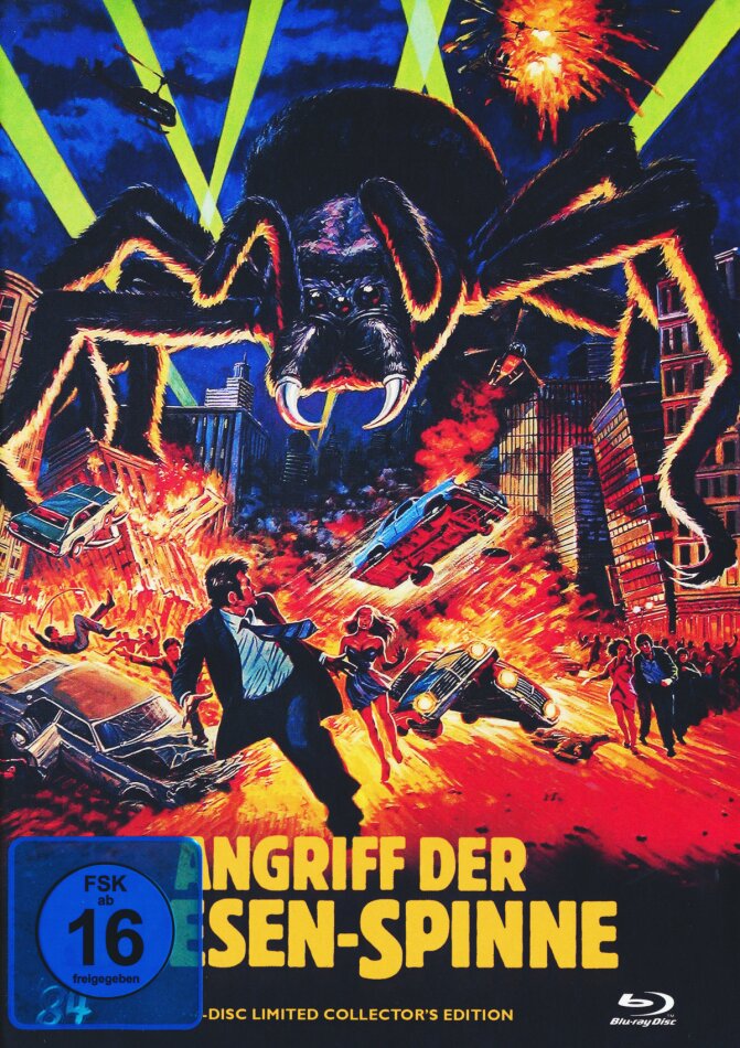 Angriff der Riesen-Spinne (1975) Cover B, Limited Edition, Mediabook, Uncut, Blu-ray + 2 DVDs + CD