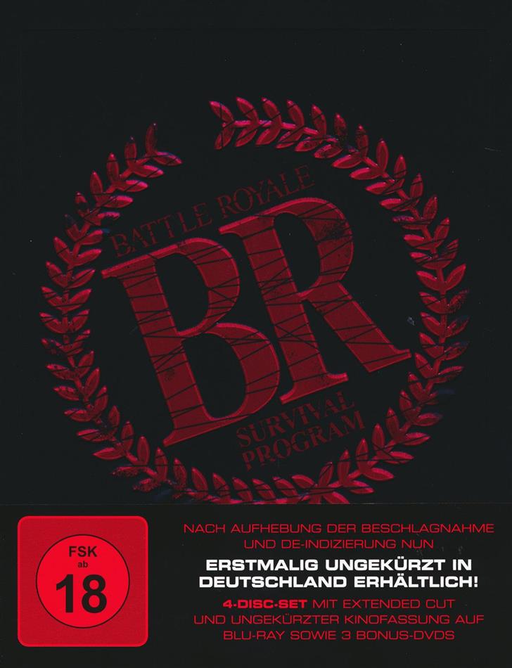 Battle Royale - Survival Program (2000) Extended Edition, Kinoversion, Limited Edition, Steelbook, Uncut, Blu-ray + 3 DVDs