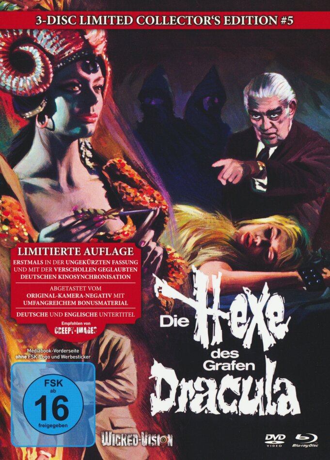 Die Hexe des Grafen Dracula (1968) Cover B, Limited Edition, Mediabook, Uncut, Blu-ray + 2 DVDs